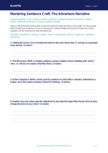 Free Sentence Structure Template | Year 5 Greater Depth | BookFlik