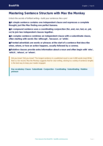 Free Sentence Structure Poster | Year 6 Core | BookFlik