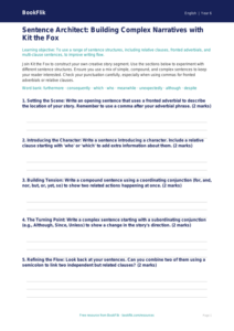 Free Sentence Structure Template | Year 6 Core | BookFlik