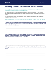 Free Sentence Structure Writing Frame | Year 6 Core | BookFlik