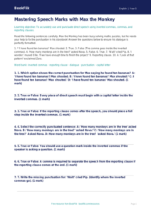 Free Speech Marks Quiz | Year 5 Greater Depth | BookFlik