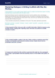 Free Speech Marks Writing Frame | Year 5 Greater Depth | BookFlik