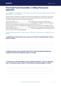 Free Speech Writing Activity Sheet | Year 5 Greater Depth | BookFlik
