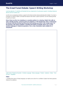 Free Speech Writing Drawing Sheet | Year 5 Greater Depth | BookFlik