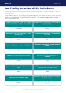 Free Spelling Flashcards | Year 6 Core | BookFlik