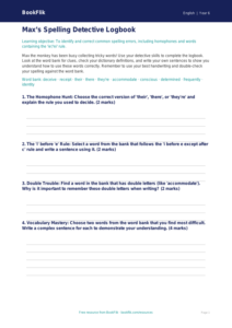 Free Spelling Template | Year 6 Core | BookFlik