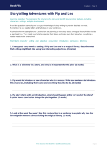 Free Stories Worksheet | Year 3 Core | BookFlik