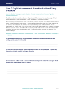 Free Stories Assessment | Year 5 Greater Depth | BookFlik