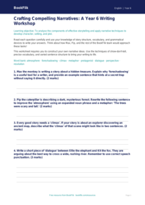 Free Stories Worksheet | Year 6 Core | BookFlik