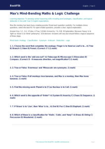 Free Verbal Reasoning Quiz | Year 5 Greater Depth | BookFlik
