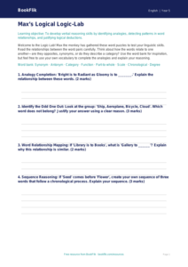 Free Verbal Reasoning Template | Year 5 Greater Depth | BookFlik