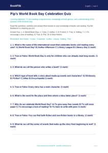 Free World Book Day Quiz | Year 3 Core | BookFlik
