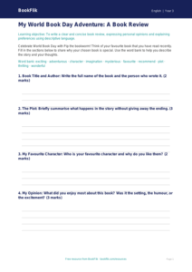Free World Book Day Template | Year 3 Core | BookFlik