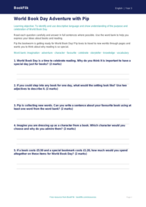 Free World Book Day Worksheet | Year 3 Core | BookFlik