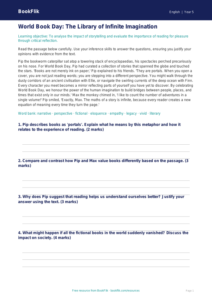 Free World Book Day Track Sheet | Year 5 Greater Depth | BookFlik