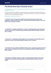 Free World Book Day Activity Sheet | Year 6 Core | BookFlik