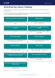 Free World Book Day Flashcards | Year 6 Core | BookFlik