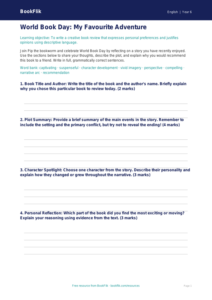 Free World Book Day Template | Year 6 Core | BookFlik