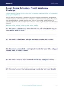 Free Animals Activity Sheet | Year 5 Greater Depth | BookFlik