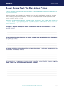 Free Animals Template | Year 5 Greater Depth | BookFlik
