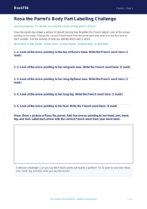 Free Body Parts Activity Sheet | Year 4 Supported | BookFlik