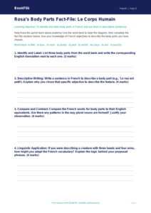 Free Body Parts Template | Year 5 Greater Depth | BookFlik