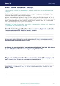 Free Body Parts Track Sheet | Year 5 Greater Depth | BookFlik