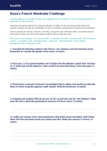 Free Clothes Worksheet | Year 5 Greater Depth | BookFlik