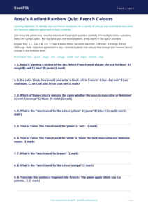 Free Colours Quiz | Year 5 Greater Depth | BookFlik