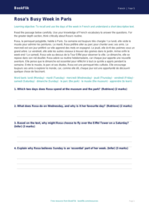 Free Days Of The Week Comprehension | Year 5 Greater Depth | BookFlik