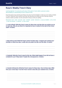 Free Days Of The Week Template | Year 5 Greater Depth | BookFlik