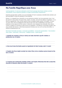Free Family Comprehension | Year 5 Greater Depth | BookFlik