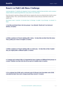 Free Food Activity Sheet | Year 5 Greater Depth | BookFlik