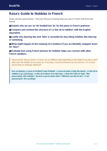 Free Hobbies Poster | Year 5 Greater Depth | BookFlik