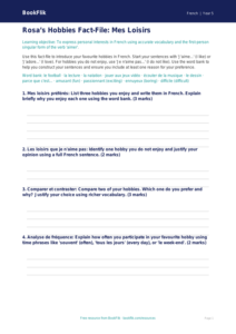Free Hobbies Template | Year 5 Greater Depth | BookFlik