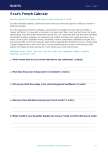 Free Months Of The Year Comprehension | Year 4 Supported | BookFlik