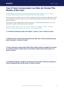 Free Months Of The Year Assessment | Year 5 Greater Depth | BookFlik