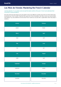 Free Months Of The Year Flashcards | Year 5 Greater Depth | BookFlik