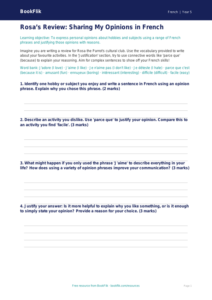 Free Opinion Phrases Template | Year 5 Greater Depth | BookFlik