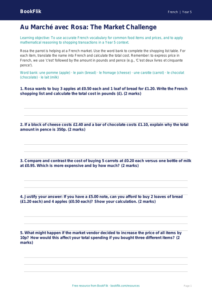 Free Shopping Activity Sheet | Year 5 Greater Depth | BookFlik