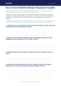 Free Shopping Template | Year 5 Greater Depth | BookFlik