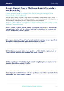 Free Sports Activity Sheet | Year 5 Greater Depth | BookFlik