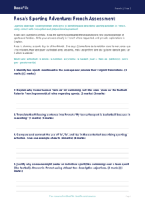Free Sports Assessment | Year 5 Greater Depth | BookFlik