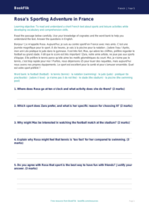 Free Sports Comprehension | Year 5 Greater Depth | BookFlik