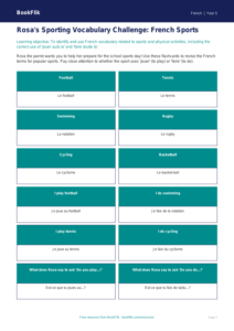 Free Sports Flashcards | Year 5 Greater Depth | BookFlik