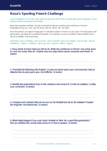 Free Sports Worksheet | Year 5 Greater Depth | BookFlik