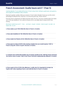 Free Telling The Time Assessment | Year 5 Greater Depth | BookFlik