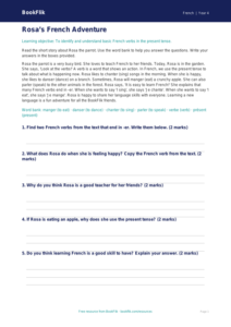 Free Verbs And Tenses Comprehension | Year 4 Supported | BookFlik