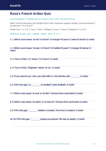 Free Verbs And Tenses Quiz | Year 4 Supported | BookFlik