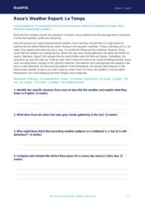 Free Weather Comprehension | Year 5 Greater Depth | BookFlik